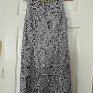 Adrianna Papell. Lace Lavender dress. Size 10. Midi.